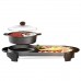2 In 1 BBQ Electric Smokeless Pan Grill Teppanyaki & Hot Pot Steamboat Combination Party Family Friend Gathering Electric Grill